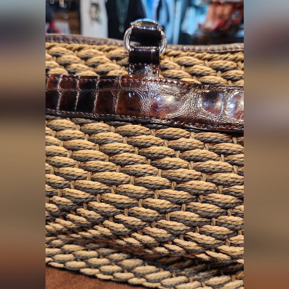 Brighton Brown and Tan Straw Purse - Picture 7 of 9